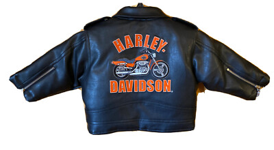 Harley-Davidson Kids 18 Months Simulated Faux Leather Jacket Black