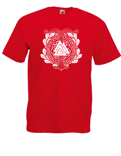 Herren T-Shirt Heidnischen Symbole der Weltbaum Irminsul Valknut und skandinavis - Picture 4 of 11