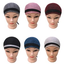 Under Scarf Hijab Glitter Bonnet Cap Islamic Muslim Underscarf Inner Ninja Caps