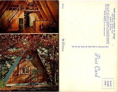 Swiss Chalet Double T Ranch Interior and Exterior Postcard
