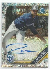 Reggie Lawson San Diego 2019 Bowman Chrome Prospects Autograph Speckle Refractor