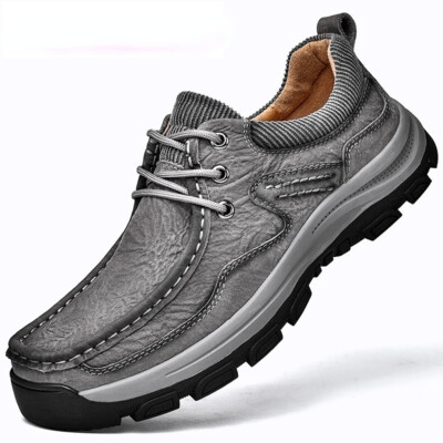 Genuine Leather Men Casual Shoes Outdoor Sneakers Fashion Wear-resisting Shoes 