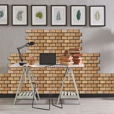 Waterproof Panel Wallpaper Self-adhesive Tile Brick Wall Sticker 10Pcs PVC 3D