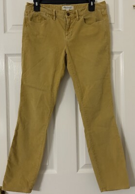 Madewell Womens Mustard Yellow Corduroy Skinny Ankle Pants Size 29