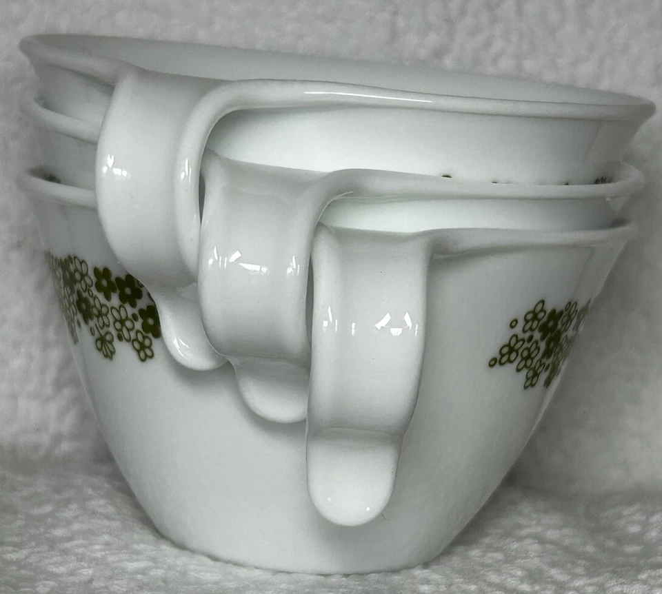 Juego de 3 tazas de té de café Corelle By Corning Spring Blossom Crazy Daisy usadas en excelente estado Foto 4 de 4