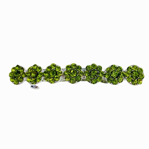 USA Glam Simple Flower Barrette Hair Clip Hairpin Rhinestone Crystal 36 Colors - Picture 36 of 40