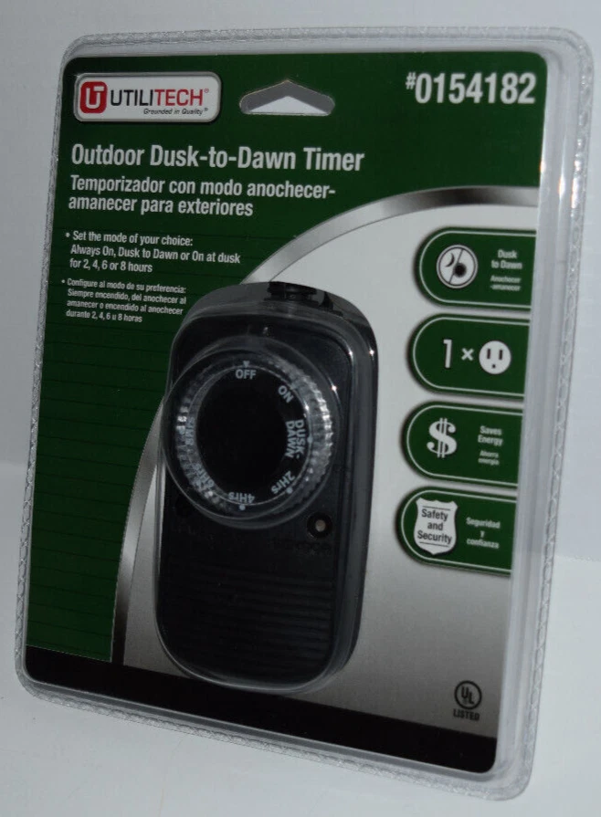 Utilitech Outdoor 1 Outlet Digital Timer Dusk To Dawn | 0154182 Factory Sealed - Image 4 of 4