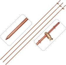 3 Pack Grounding Rod with Clamp 4 Feet Long Copper Electrical Ground Rod for...