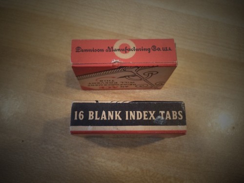 2 Vintage Boxes Ace Gummed Reinforcements and Gummed Blank Index Tabs Dennison - Picture 4 of 6