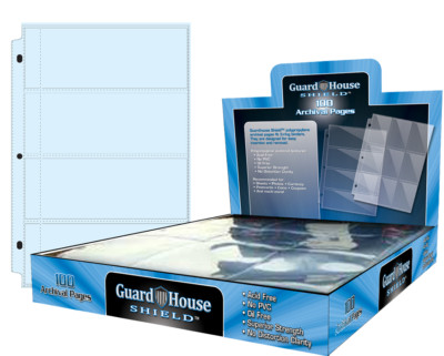 100 Pack Box Guardhouse Shield Archival 4 Pocket Pages for Modern/Small Currency