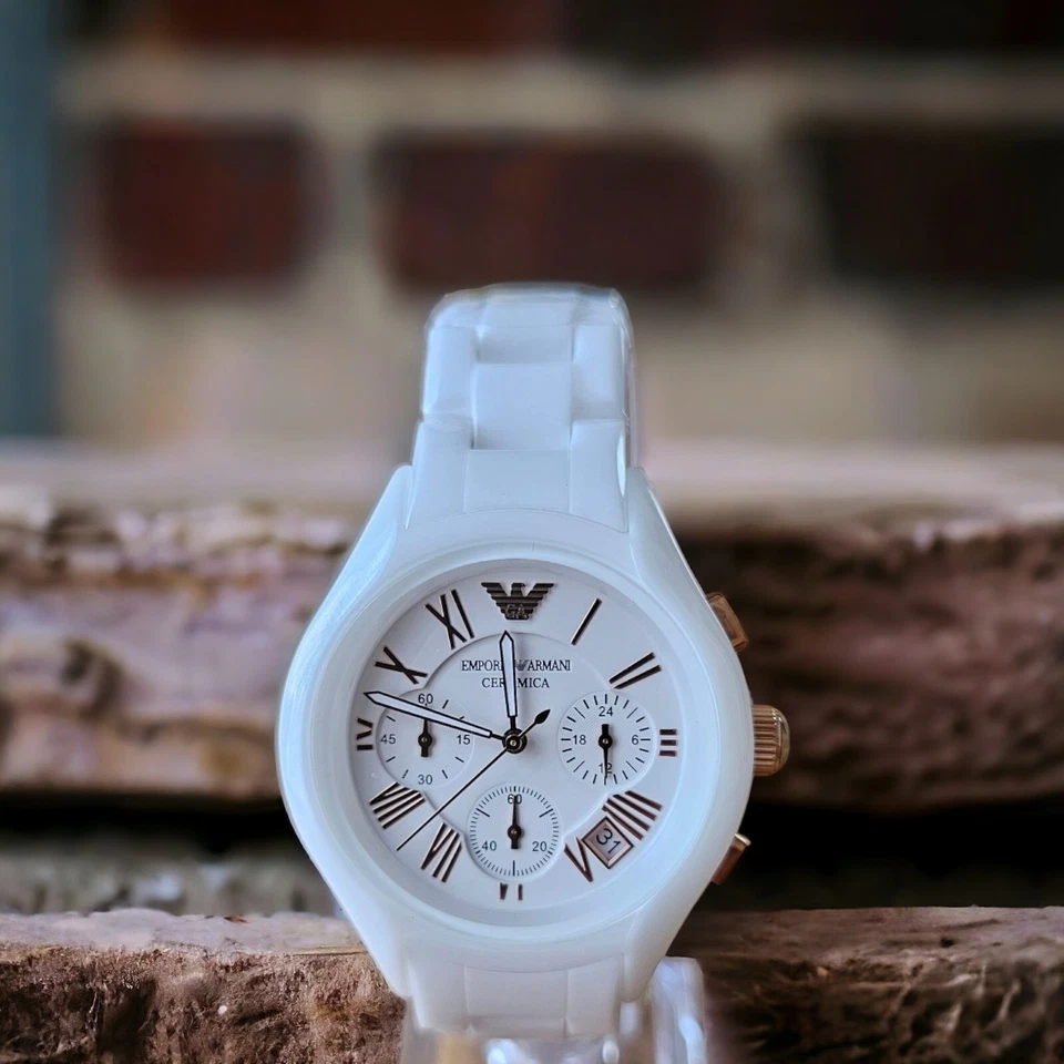 Reloj Emporio Armani AR1417 Damas Cerámica Cronógrafo Foto 3 de 4