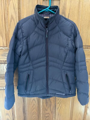 Merrell Womens Medium Ribbed Purple Plum Nylon Winter Coat Puffer Goose Down M