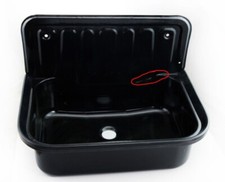 Ausgussbecken aus Stahl schwarz Spülbecken Waschbecken | B-Ware