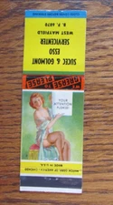 SUCEC ESSO GAS STATION PIN-UP GIRLIE MATCHBOOK COVER WEST MAYFIELD PA MATCHCOVER