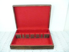 1 Vtg Sterling Flatware Walnut Wood Storage Chest Case red felt interior 13-3/4"