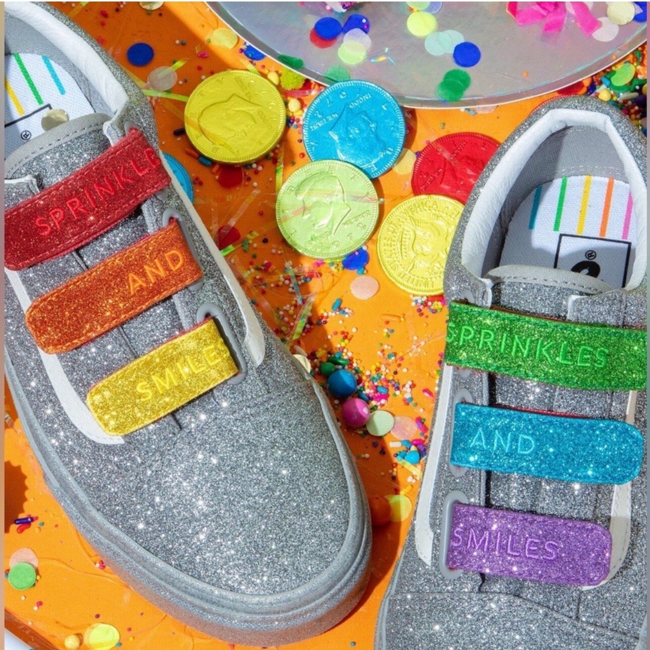 Size 6 - VANS Flour Shop x Old Skool V Silver Rainbow