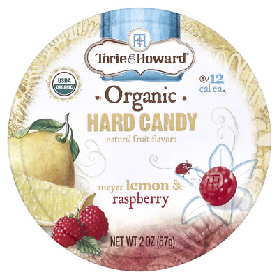 Organic Hard Candy, Meyer Lemon & Raspberry, 2 oz (57 g)