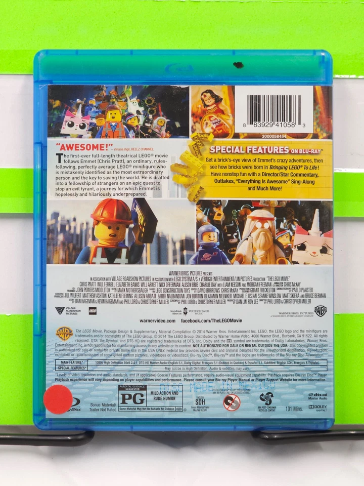 THE LEGO MOVIE ANIMATED CHRIS PRATT WILL FERRELL 2-DISC DVD & BLU RAY - Image 2 of 3