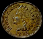 1893 INDIAN HEAD CENT UNCIRCULATED! 4 DIAMONDS! A beautiful coin!