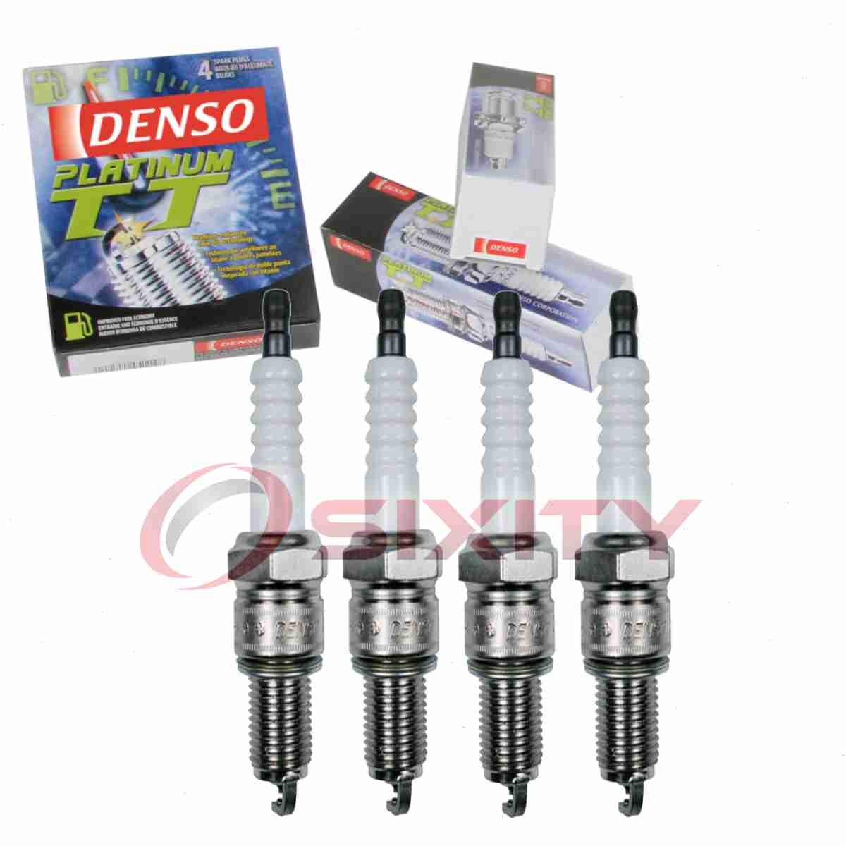 4 pc Denso Platinum TT Spark Plugs for 1979-1982 Dodge D50 2.6L L4 Ignition ha