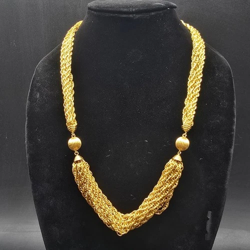 Vintage Layered Gold Tone Chain Necklace Costume Jewelry