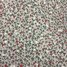 2 Yards “ Yours Truly, Inc”  Cotton Fabric Gray With Allover Tiny Flowers 1979