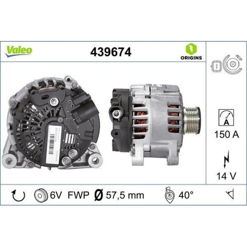 Generator Valeo 439674 Valeo Origins New Oe Technologie FüR CitroëN Fiat Lancia-image