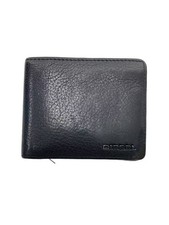 DIESEL Bi-fold Wallet Leather Black Plain Men's