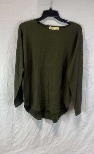 NWT Michael Kors Womens Olive Green Long Sleeve Round Neck Pullover Sweater Sz S