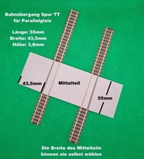 2x Bahnübergang Spur TT - für Parallelgleis  - 10tlg. - 3 Farben  -  3D Druck