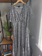 Ladies New Look Maternity Dress Speckle Black White Excellent Condition 14