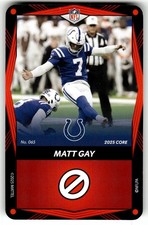 2025 UNO Elite NFL Football Core Edition Card #065 Red Matt Gay