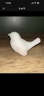 Vintage Fenton Art Glass Bird HandPainted Pink Rose Satin White Signed