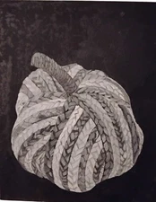 Woven Pumpkin Oil Painting 6 By 10 Inches