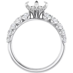 Authentic 6.5mm Natural MOISSANITE Women Engagement Semi Mounting Ring 14K Gold Plated
