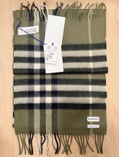 Burberry Check Cashmere Scarf, Pea Color