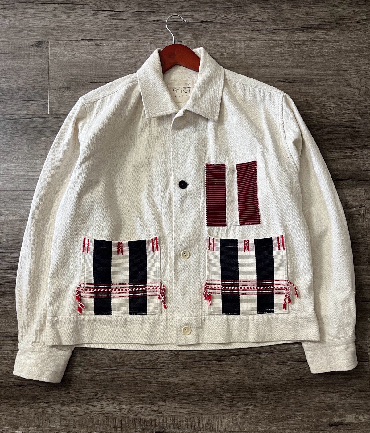 Kardo Bodhi Patchwork Jacket Handwoven Denim Natu… - image 1