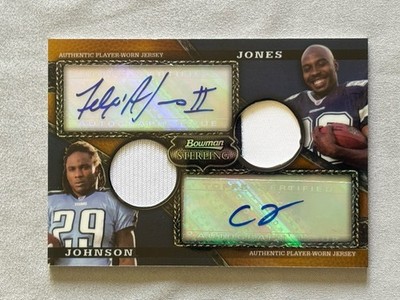 CHRIS JOHNSON FELIX JONES 2008 Bowman Sterling RC Dual Auto Relic Gold /75 AR-24