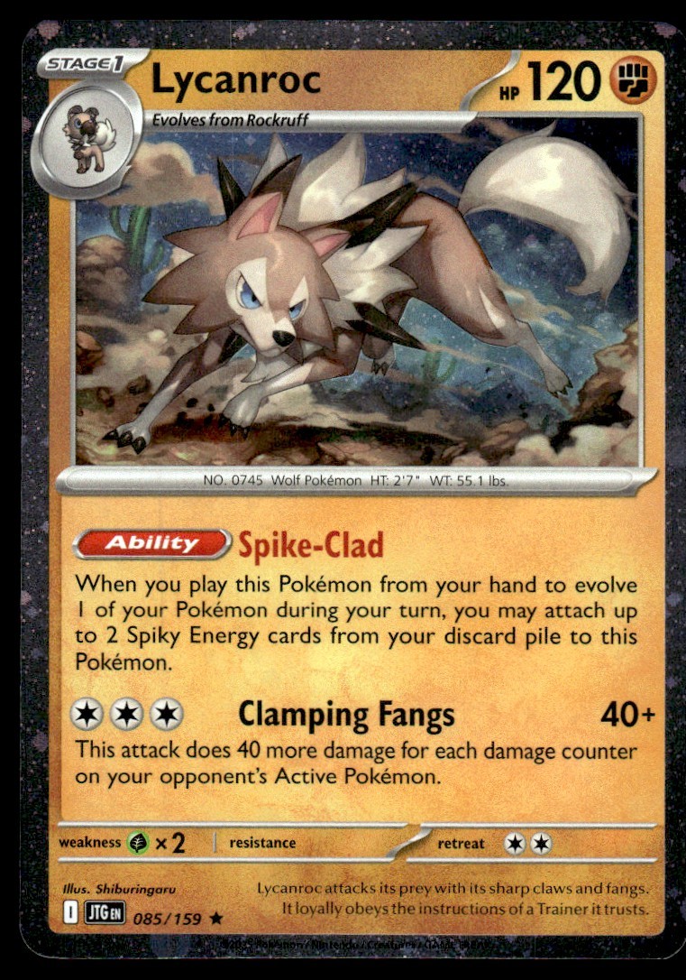 2025 Pokemon - Journey Together Lycanroc Rare - NM - #85
