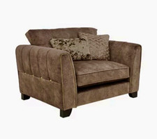 Furniture Village Mariah Fabric Snuggle Chair for Adults, Indoor, Brown