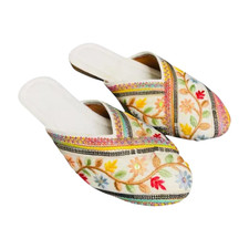 Multicolor Punjabi Jutti Bridal Shoes Traditional Embroidered Handmade Womens