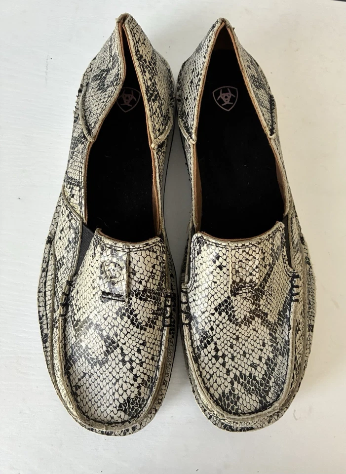 NUEVOS MOCASINES DE CUERO SIN CORDONES DE PIEL DE SERPIENTE ARIAT PARA HOMBRE Foto 4 de 4