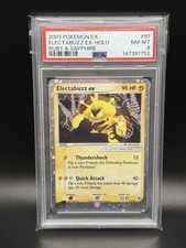 2003 ELECTABUZZ EX Pokemon Card #97 97/109 EX Ruby & Sapphire Holo PSA 8