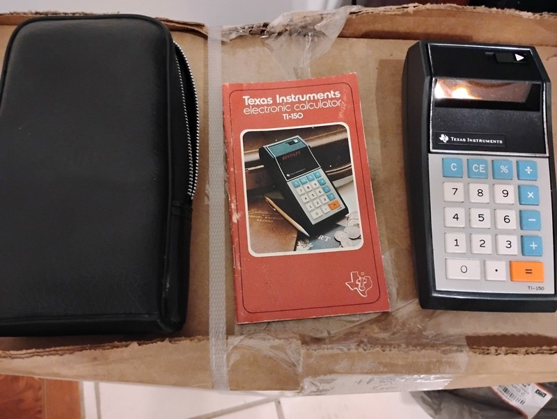 Vintage Texas Instruments TI-150 Calculator Manual and Pouch Super Rare! Tested!