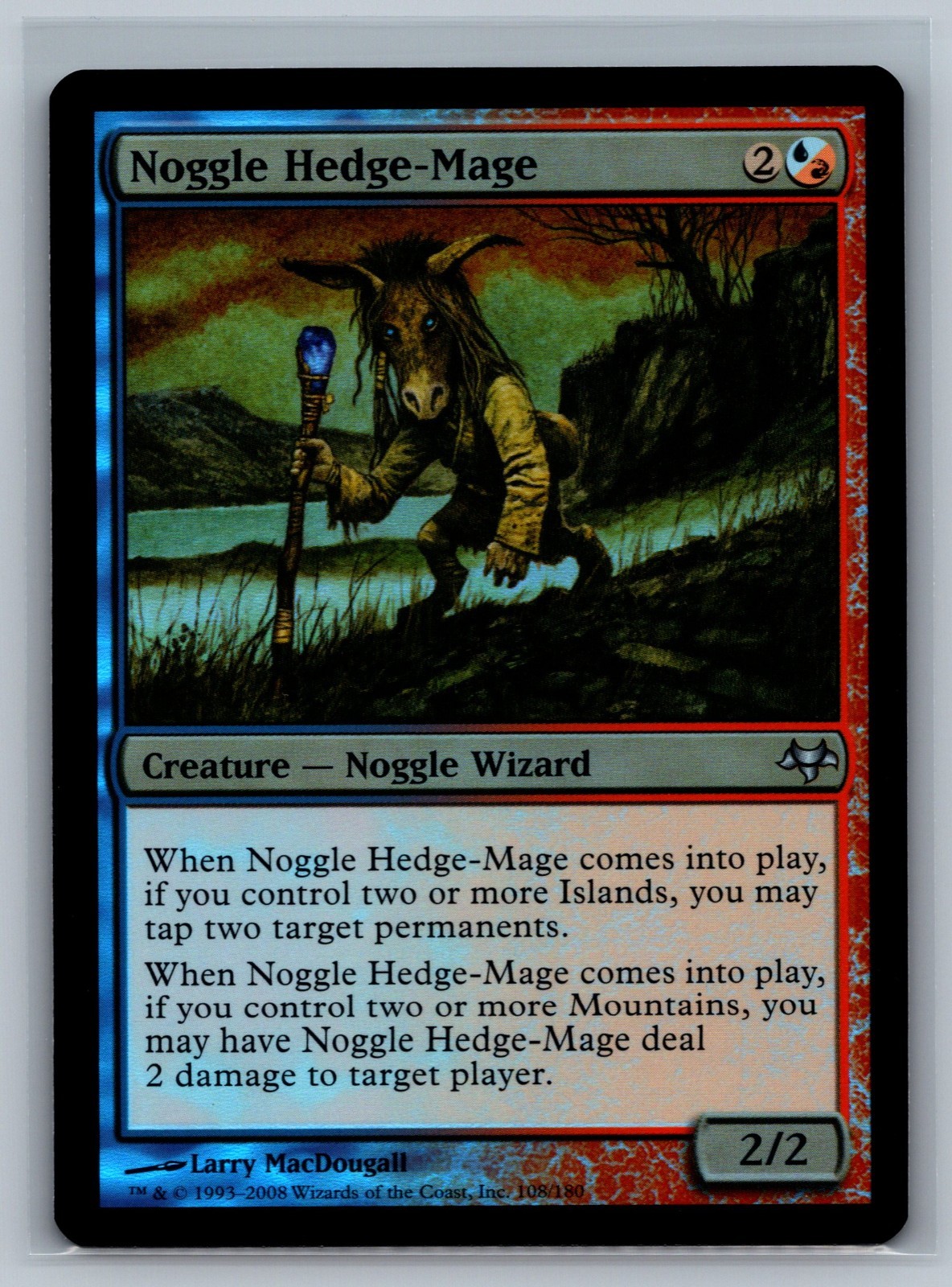 Magic The Gathering Eventide Noggle Hedge-Mage #108/180 Foil MTG TCG CCG