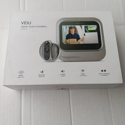 New Eques VEIU Smart Video Doorbell (Nickel) JD NEW OPEN BOX.
