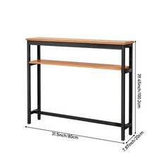 Slim Console Table Behind Sofa Table 80-120 cm Long Hallway Table for Entryway