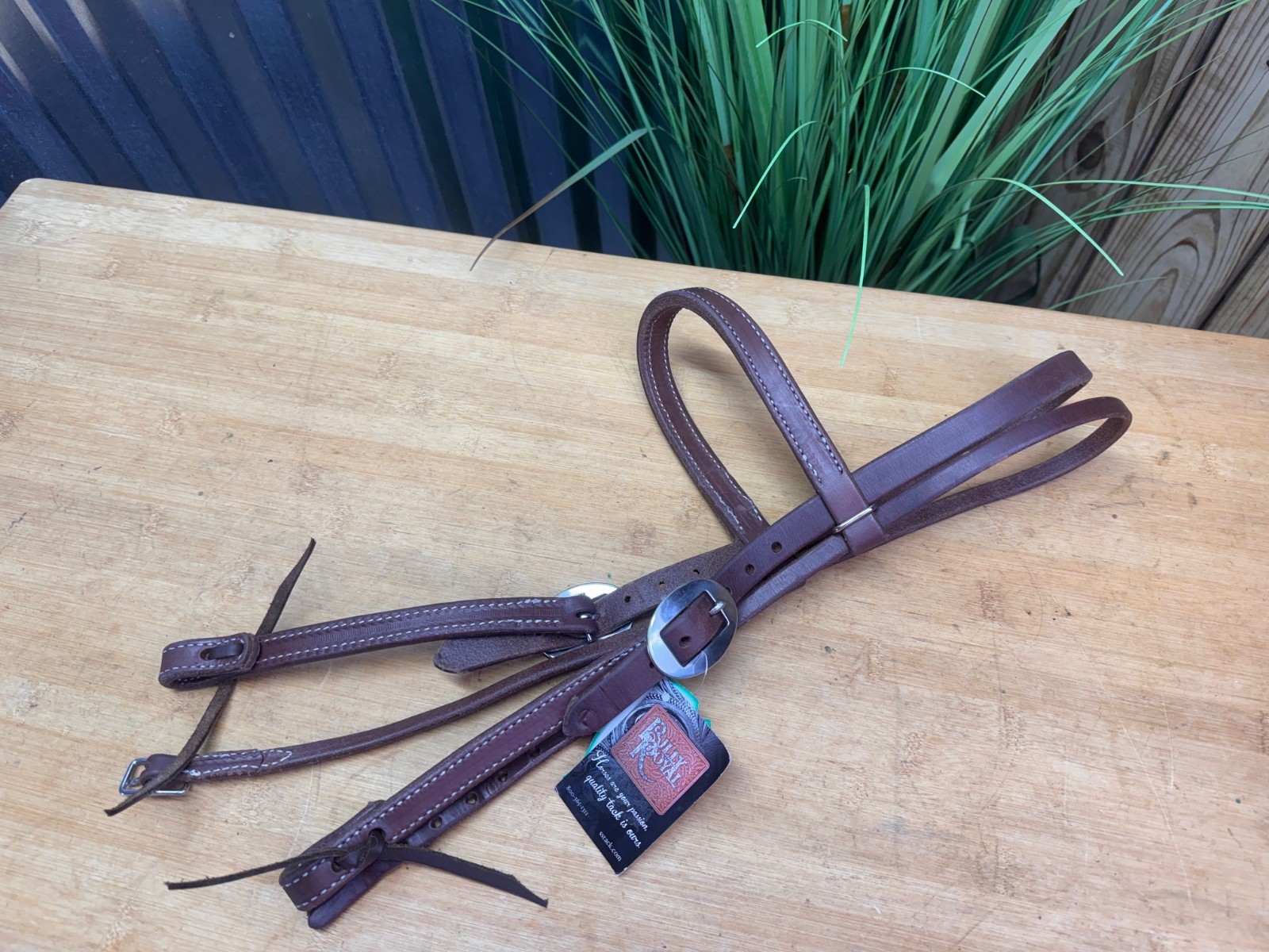 BILLY ROYAL Hot Oiled Hermann Oak Leather Browband Western Horse Headstall ~ NWT