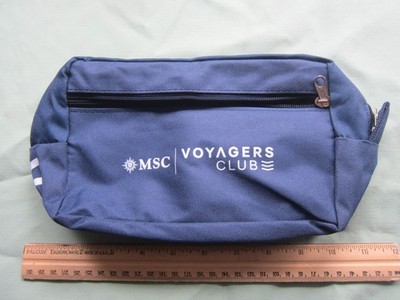 MSC Cruise Voyagers Club Logo Tote Toiletries Spa Zipper Navy Bag