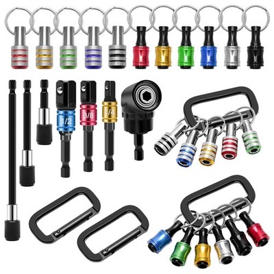 Anglekai 18PCS Bit Holder Cool Gadgets, 11P Drill Keychain/ Color 